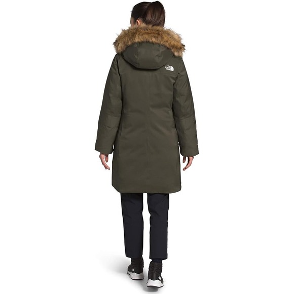 The North Face Winter Coat Women's Small Arctic ii Parka 550 Down Green Fur Hood - Picture 5 of 16